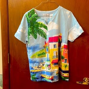 Alfred Dunner tropical design shirt.